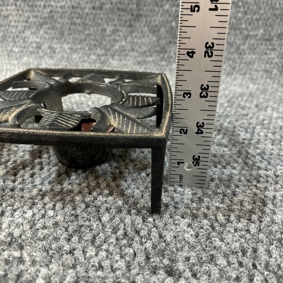 (2) Vtg Cast Iron Candle Holder Pyrex Other Black Legs Stand - Picture 6 of 14